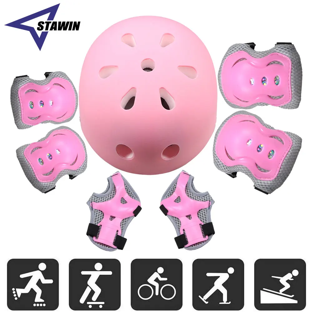 Cycling Gear Kids - 7Pcs/Set Kids Bike Helmet Skateboard Knee