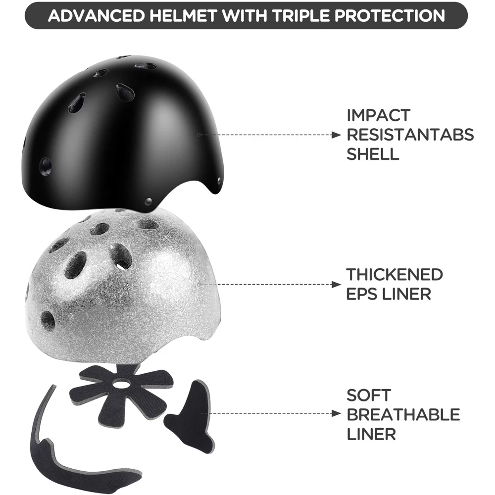 7Pcs/Set Kids Bike Helmet Skat - огляд і ціна Cycling Gear Kids