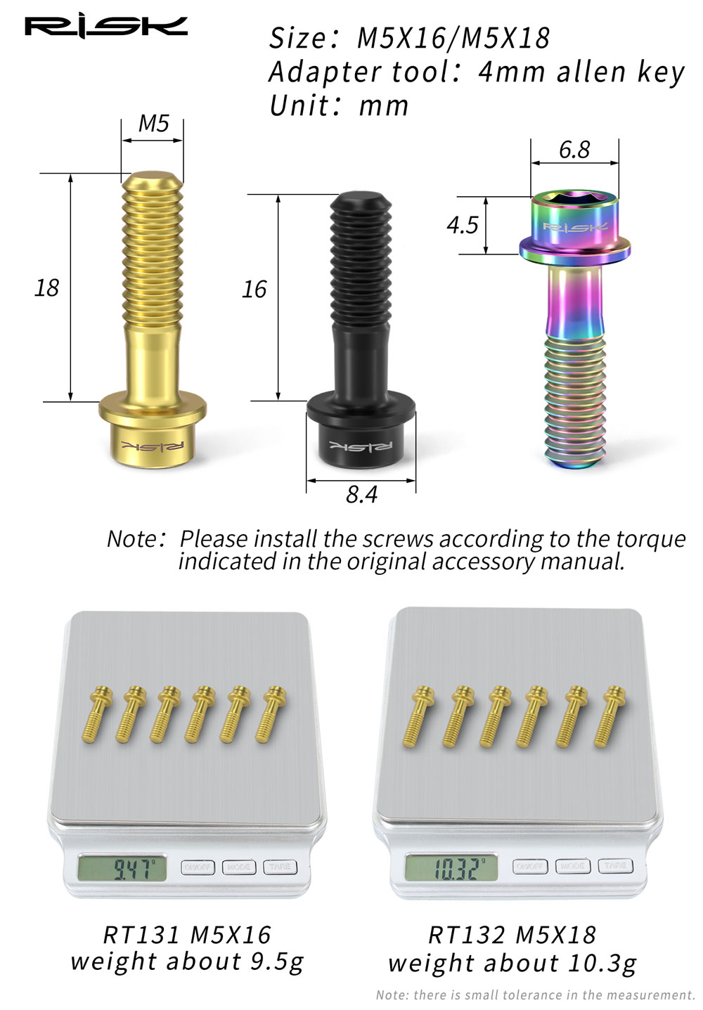 RISK Titanium Stem Bolts 6PCS  - огляд і ціна Xc Mtb Gear